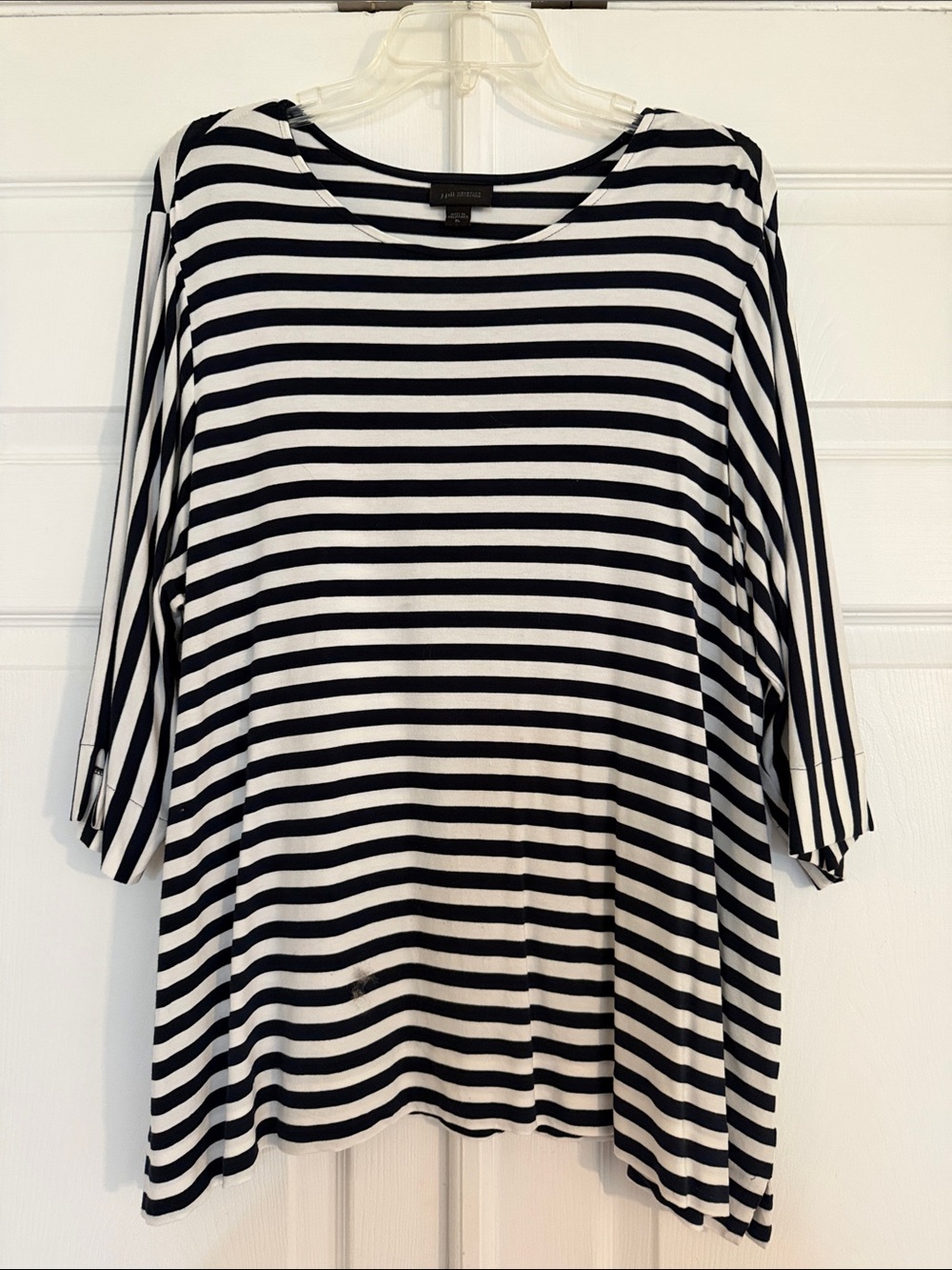 J. Jill Navy and White Striped Long Sleeve Top